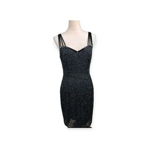 🆕 Niteline Della Roufogali black beaded strappy dress size 10